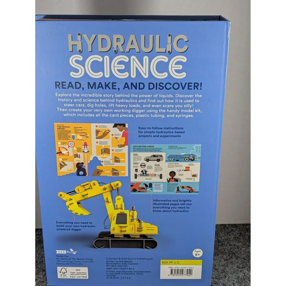 QEB Hydraulic Science Kit Build Your Own Working Digger Model STEM Toy Ages 8+